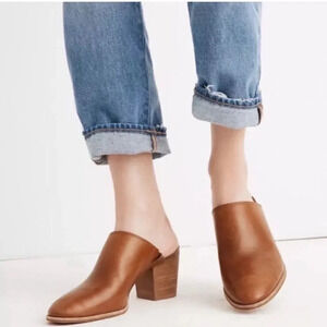 Madewell Brown Leather Mules